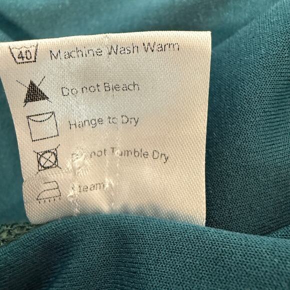 Teal Jewel Tone Crushed Velvet Longline Duster Cardigan | Open Front | Small - Picture 6 of 10